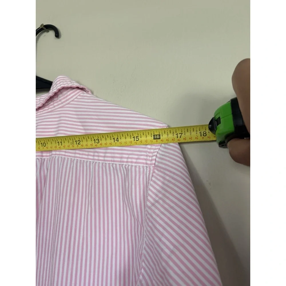 Lauren Ralph Lauren Black Label Pajama Sleep Shirt Pink Striped Cotton SMALL